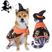 Halloween Pumpkin Cloak Set Pet Dog Cat Cape Hat Accessories_voghion.com