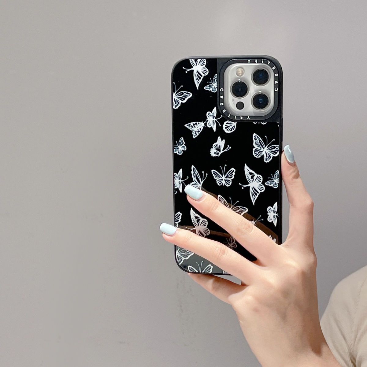 CASETiFY Pearl Small Fragmented Butterfly 15promax Wen Jiaying Same Magnetic Absorbing Mirror Phone Case Apple 14_voghion.com