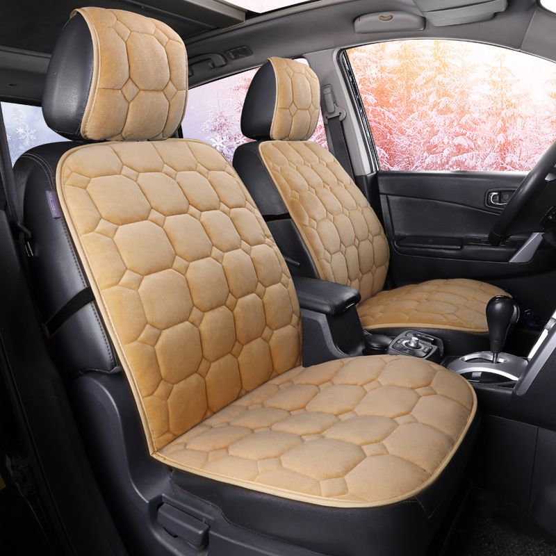 plush front single seat car seat cushion warm breathable bus car seat universal_voghion.com