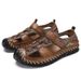 Summer New Men's Sandals Fashionable Breathable Stitching Casual Large Cap Beach Shoes For Men_voghion.com