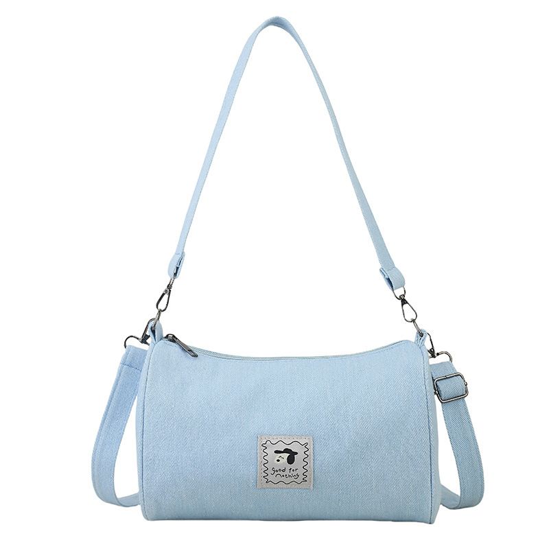Dámská kabelka Bucket Bag Oblíbená ležérní džínová dámská kabelka Dámská cestovní taška přes rameno s crossbody válcovou kabelkou Dámská_voghion.com