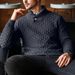 Men's Clothing Lapel Collar Business Knitted Sweater Fashion Men's Fashion Knit Sweater Stretch Crewneck Base Layer Pullover With Turn-Down Collar_voghion.com