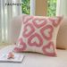 Housse de coussin de luxe en chenille brodée en forme de cœur - Cadeau de Saint-Valentin, super douce et moelleuse (double face, lavable en machine)_voghion.com