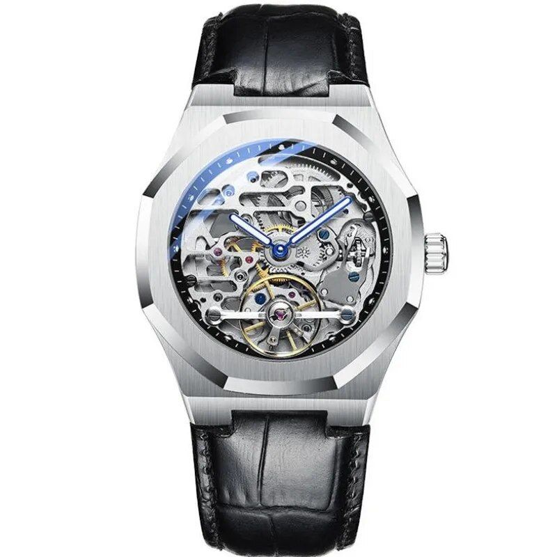 AILANG haut de gamme automatique mécanique hommes squelette Tourbillon Vintage étanche hommes es_voghion.com