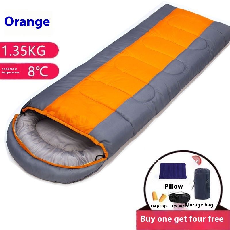 Adult Winter Thickened Outdoor Camping Fishing Sleeping Bag Cold-Proof Dirt-Proof Double Nap Single Person Four Seasons_voghion.com