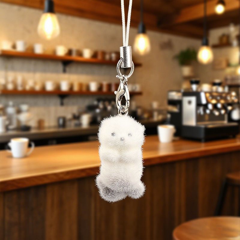 3D Sea Otter Phone Chain Cute Plush Keychain Phone Strap Girly Ins Style Flocked Small Pendant_voghion.com