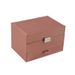 Boîte à bijoux en cuir synthétique avec tiroirs – Rangement multicouche pour colliers, bagues et bracelets (grande capacité, design élégant)_voghion.com
