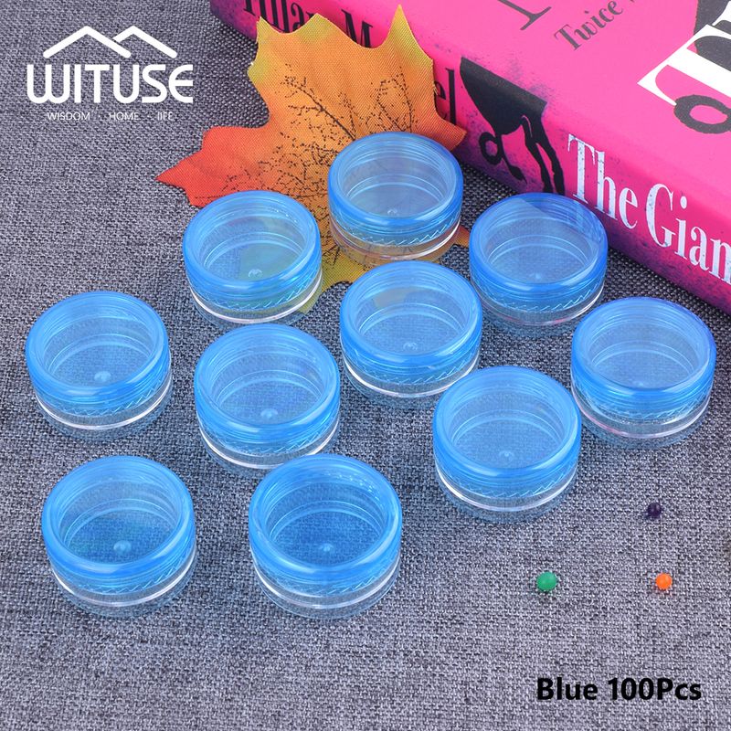100pcs 3g/5g Round Mini Empty Plastic Cosmetic Makeup Jar Pots Transparent Sample Bottles Eyeshadow Cream Lip Balm Container_voghion.com