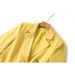 GraceChic New Macaron Color Yellow Blazer With Slit Flared Pants Two-Piece Set Elegant Office Commuting Outfit_voghion.com