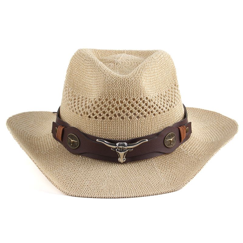 Original literary retro style European and American style jazz hat curved brim denim straw hat for men and women polyester cotton knitted sun hat_voghion.com