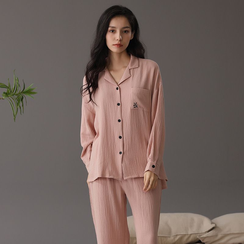 Couple Loungewear Spring And Summer Couple Pajamas Cotton Yarn Loose Cotton Home Clothes Men And Women Suit_voghion.com