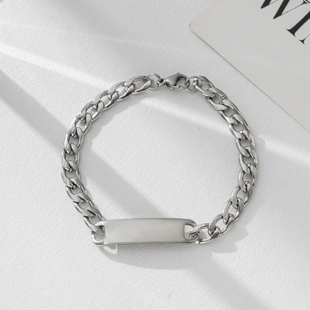 Bracciale semplice fai da te unisex alla moda con catena cubana in acciaio inossidabile, personalizzabile_voghion.com