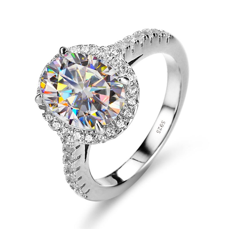 Tancise Luxus 2,0 Karat Moissanit Diamantringe im Ovalschliff für Damen Band Sterling Silber Hochzeit Verlobungsgeschenk_voghion.com