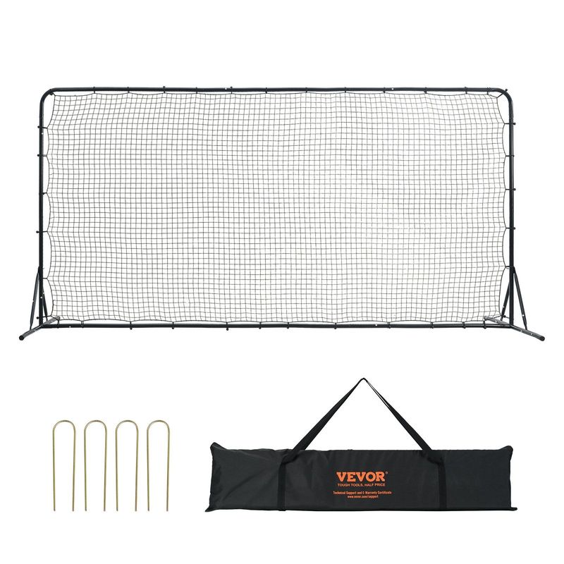 VEVOR Soccer Rebounder Net, 12x6FT Iron Soccer Training Equipment, Sports Football Training Gift With Portable Bag, Volleyball Rebounder Wall Perfect For Backyard Practicing, Solo Training, Passing_voghion.com