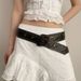 Blogger's same American style chain rose belt, Y2K waist closure design, brown belt_voghion.com