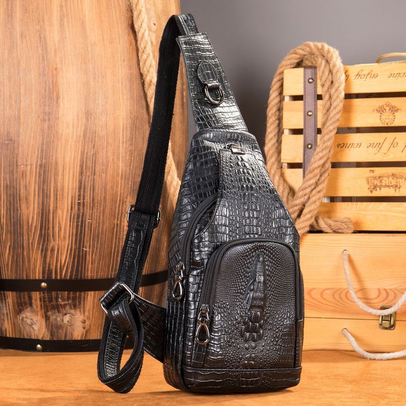 Marant Herren Neue Business Commuter Crossbody Bag Krokodil Muster Sport Brusttasche Herrenmode Herren Brusttasche_voghion.com