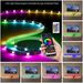 TV Console with Storage Cabinets, 82.6 Inch Long LED TV Stand with Full RGB Color Selection, 31 Modes Changing Lights Modern Entertainment Center with_voghion.com