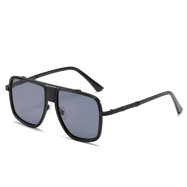 Suuret neliönmuotoiset kehykset liukuvärjätyt auringonlaskun metalliset aurinkolasit miehille ja naisille UV-suojalasit tukkumyynnissä_voghion.com