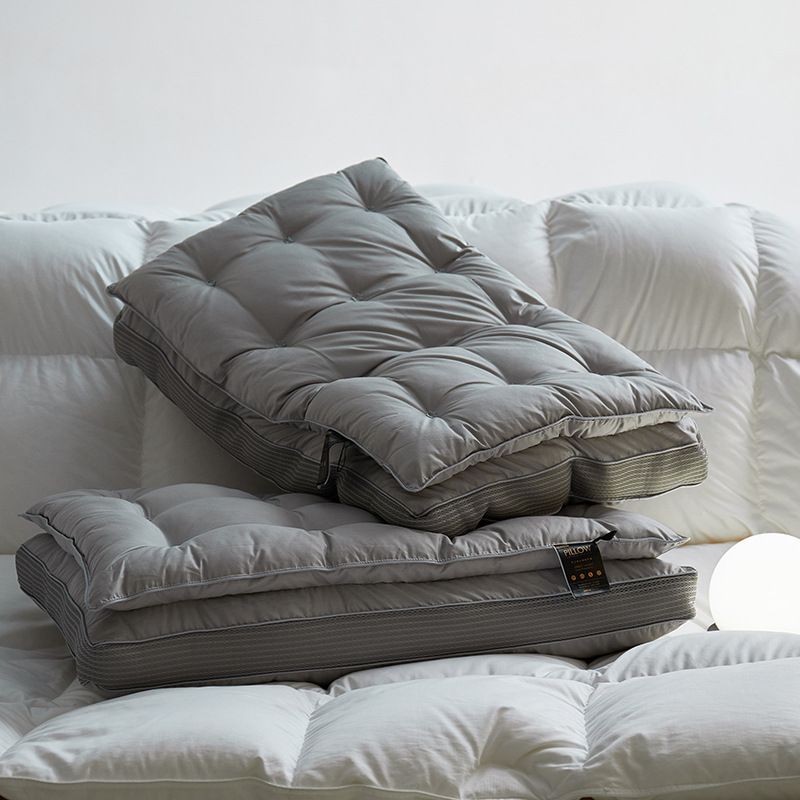 Pillow With Down-Alternative Fill - Orthopedic Neck Support Hotel-Grade High Loft For Home & Hospitality (Hypoallergenic Medium-Firm Queen Size)_voghion.com