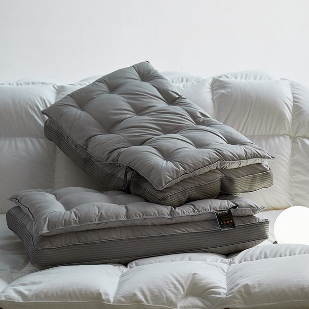 Kussen met alternatieve donsvulling - Orthopedische nekondersteuning van hotelkwaliteit, hoge loft voor thuis en in de horeca (hypoallergeen, medium-stevig, queensize)_voghion.com