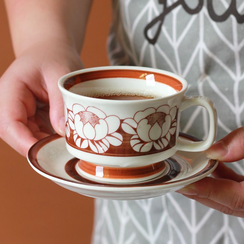 Nordic Finland Vintage Danish Coffee Cup Tableware Dinner Western Flat Plate Hand-painted Ceramic_voghion.com