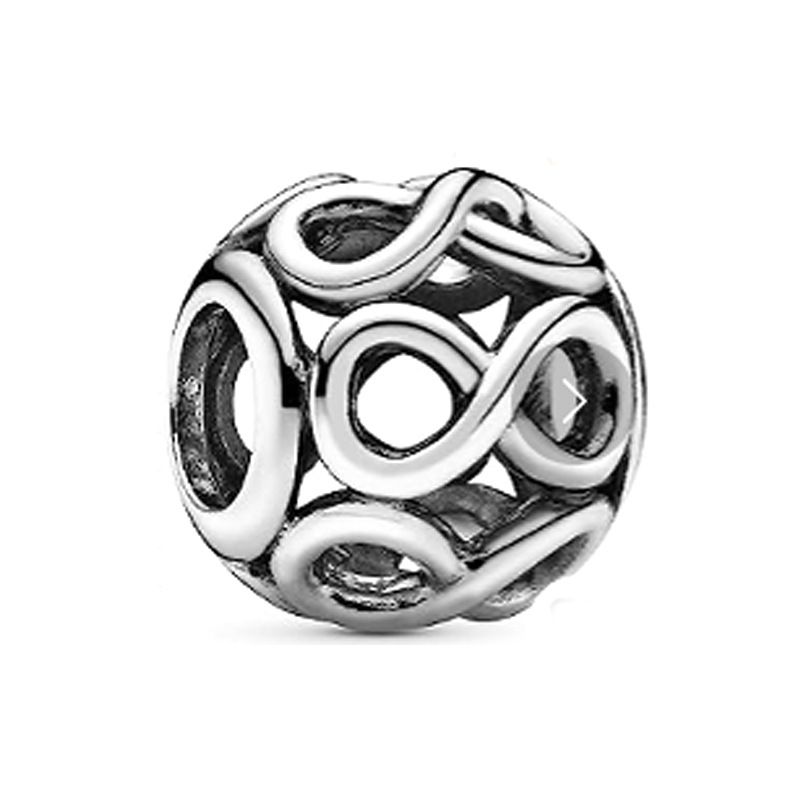 Silver Diamond Beaded Bracelet - 8mm Large Hole Alloy Beads For DIY Jewelry Making_voghion.com