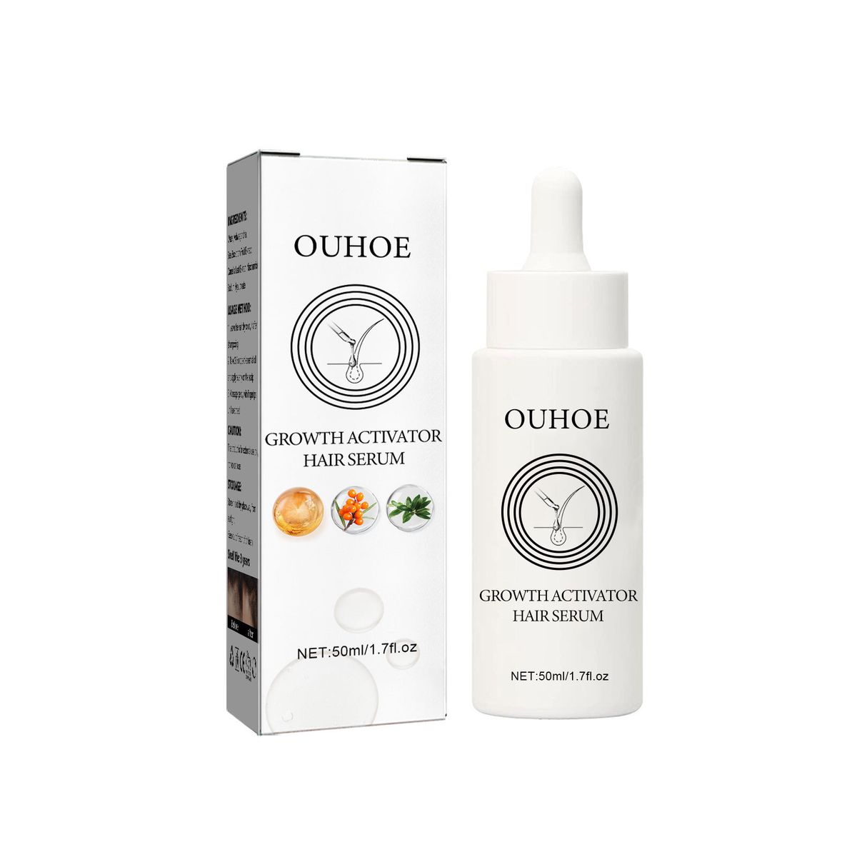 Ouhoe essência de cabelo denso, cabelo forte e firme, massagem, hidratar raízes, reparar cabelos secos, peludos e claros_voghion.com