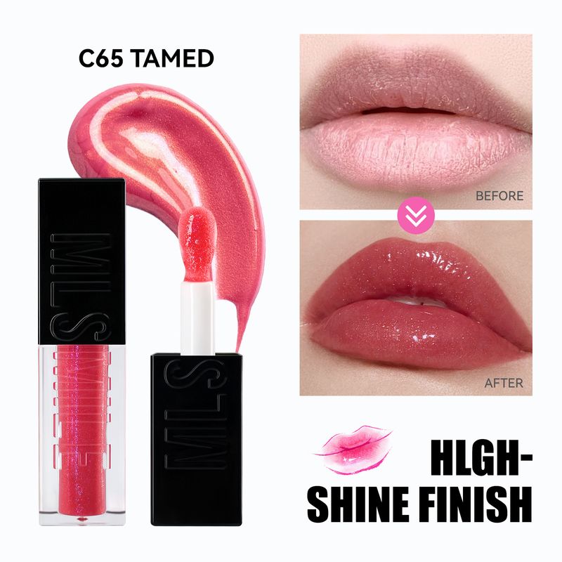 MLSMILE 6 colori Mirror Water Gloss Lip Glaze Glass Lip Moisturizing Pearlescent Lip Oil Lip Gloss_voghion.com