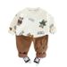 Conjunto de ropa de otoño de dos piezas con estampado de dibujos animados para niños de la edición coreana de primavera de 2024_voghion.com