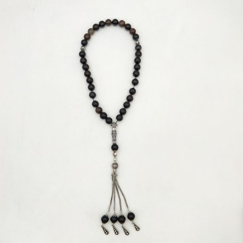 Natürlicher Achat 33 10 mm Hand Rosenkranz Muslimische Gebetsperlen Islamische Gebetsperlen_voghion.com
