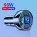 66W 2USB+2Type-c digital display car charger supports super fast charging car charger fast charging car charger_voghion.com