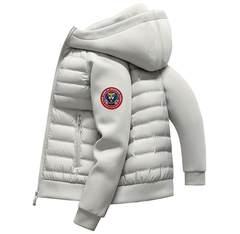 Giacca con cappuccio Urban Tech per uomo e donna - Cappotto invernale leggero con inserti a contrasto, poliestere impermeabile (bianco, nero)_voghion.com