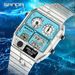 SANDA LED Electronic Square Men's Youth Casual Multi-function Thermometer Stopwatch Chronograph Men’s Watch_voghion.com
