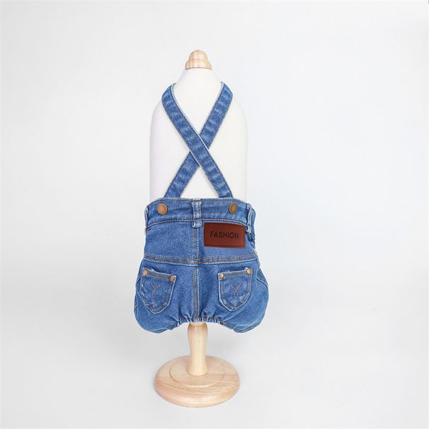 Denim Frühling Und Herbst Neue Vielseitige Overalls Haustier Kleidung Hund Hosen Teddy_voghion.com