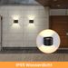 Glitzerlife LED Wandleuchte Innen Wandlampe - Aussenlampe Schwarz Wandbeleuchtung Aussen 5W Up Down Außenleuchte IP65 Wandstrahler 3000K Warmweiß Außenbeleuchtung_voghion.com