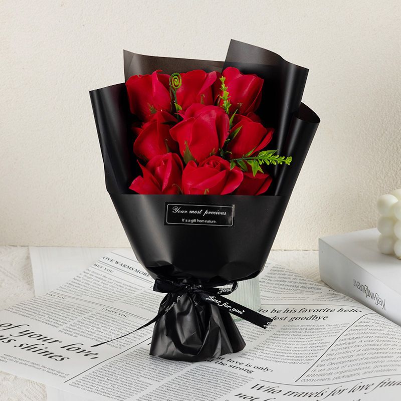 Weihnachten Valentinstag Weihnachtsgeschenk 9 Rosen Seifenblume Urlaub Souvenir Simulation Rose Kleiner Blumenstrauß_voghion.com