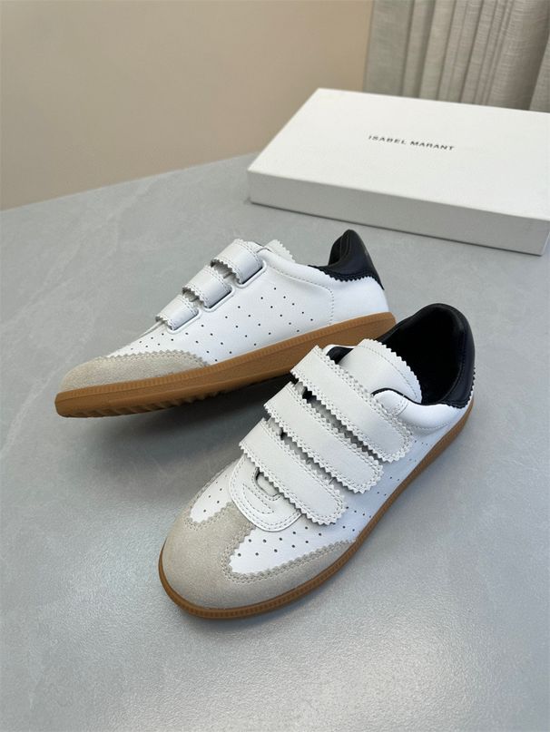 Scarpe da donna De Xun bianche, con punta tonda e punta spessa, in pelle, con velcro, nuove di zecca, primavera 2024_voghion.com