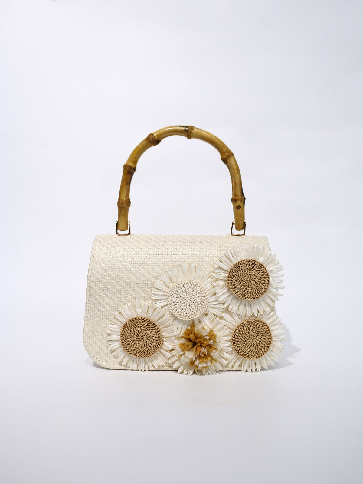 High-end Women Floral Decor Beach Top Handbag, Suitable For Summer Vacation Use._voghion.com