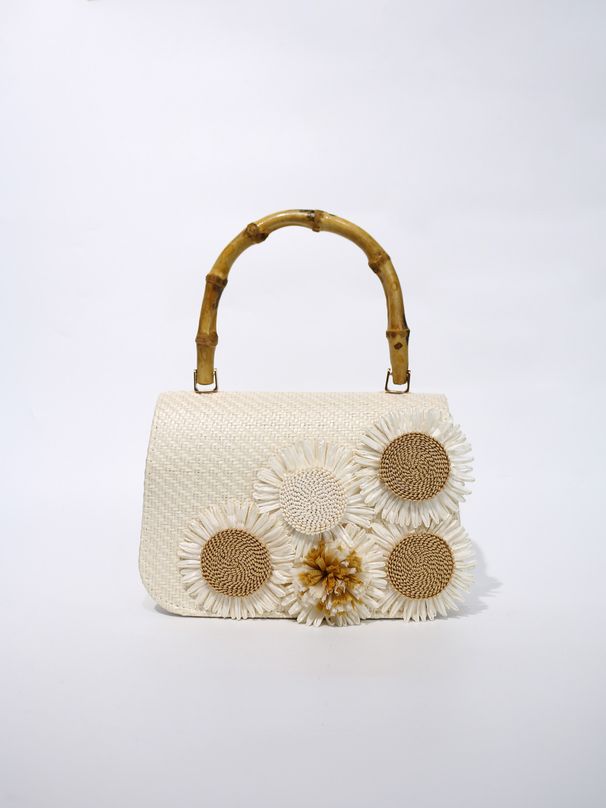 High-end Women Floral Decor Beach Top Handbag, Suitable For Summer Vacation Use._voghion.com