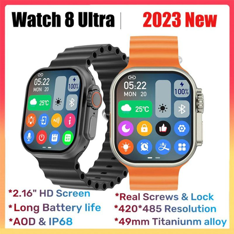 Multi-Sport IW8 Ultra Smart Series 8 49mm 2.16 "Schermo HD Chiamata Bluetooth NFC IP68 Temperatura impermeabile Smartwatch da uomo_voghion.com
