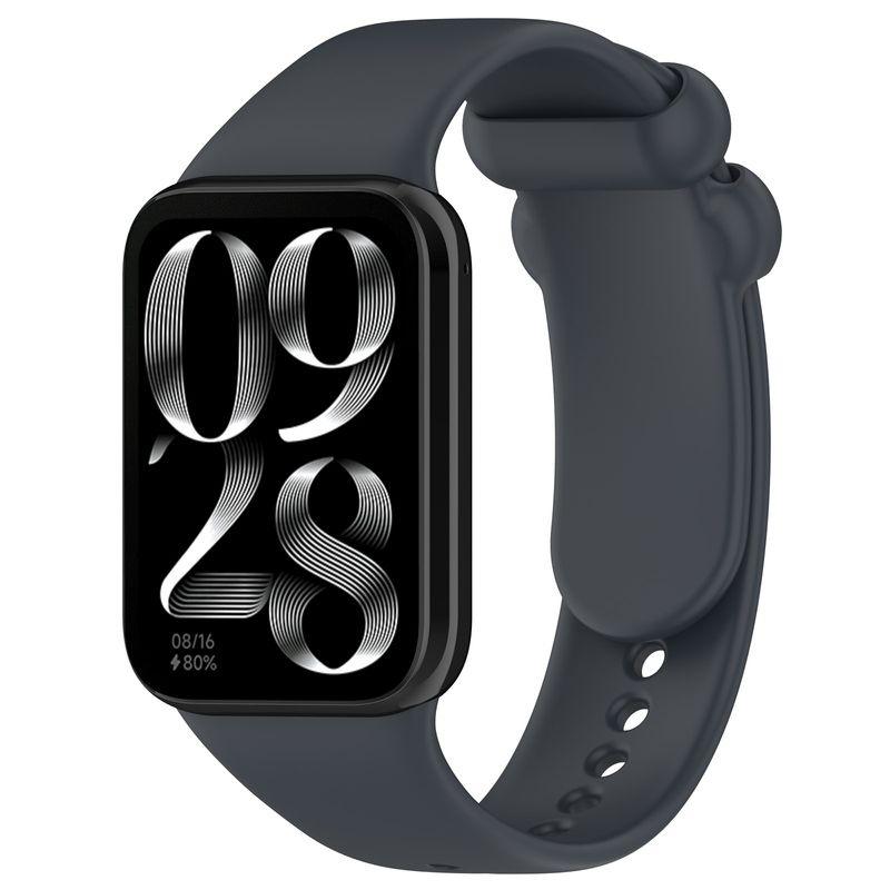 Skirta „Xiaomi Mi Band 8 Pro“ vientisos spalvos juodos silikoninės sagties apyrankei (tamsiai pilka)_voghion.com