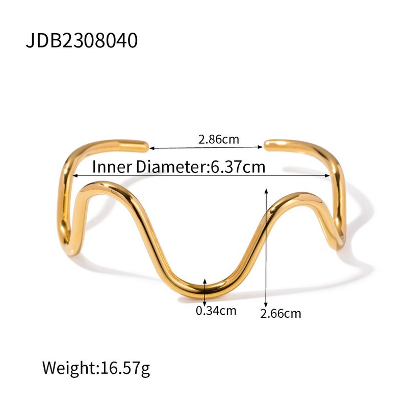 INS French syle niche design gold plaed ianium wih fashionable and versaile lines, sainless seel opening_voghion.com