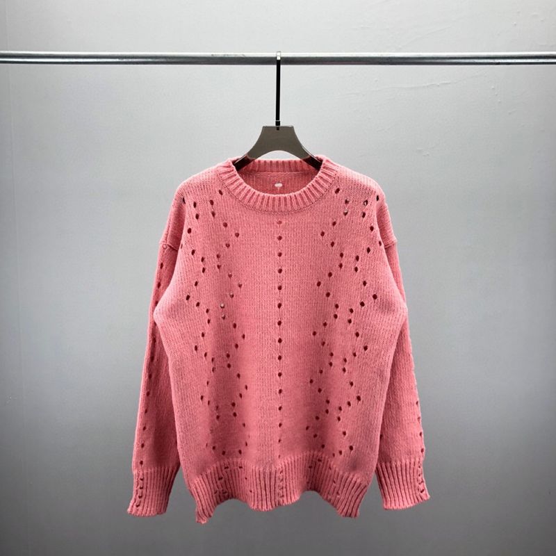Maglione a maniche lunghe alla moda e alla moda con maglione pullover con lettere scavate, unisex_voghion.com