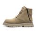 Men's Chunky Sole Martin Boots With Fleece Lining - Retro Work Boots For Autumn, Unisex Style Available_voghion.com