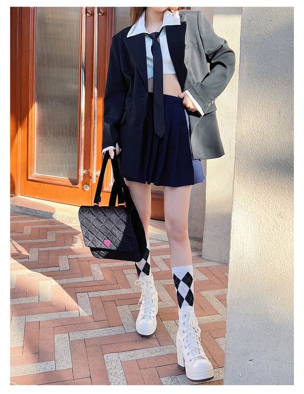 Scarpe da donna in tela con tacco alto e grosso retrò_voghion.com