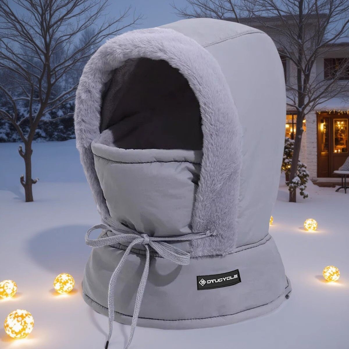 Winter Warm Hat, Lei Feng Style, Riding, Fluffy, Thickened, Cold-Resistant, Windproof Ski Face Mask Scarf One-Piece Head Cover_voghion.com