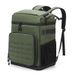 Compact Foldable Cooler Backpack - Insulated Lunch Bag For Work, Hiking & Picnics, Lightweight & Leak-Proof With Adjustable Straps (Black/Olive Green)_voghion.com