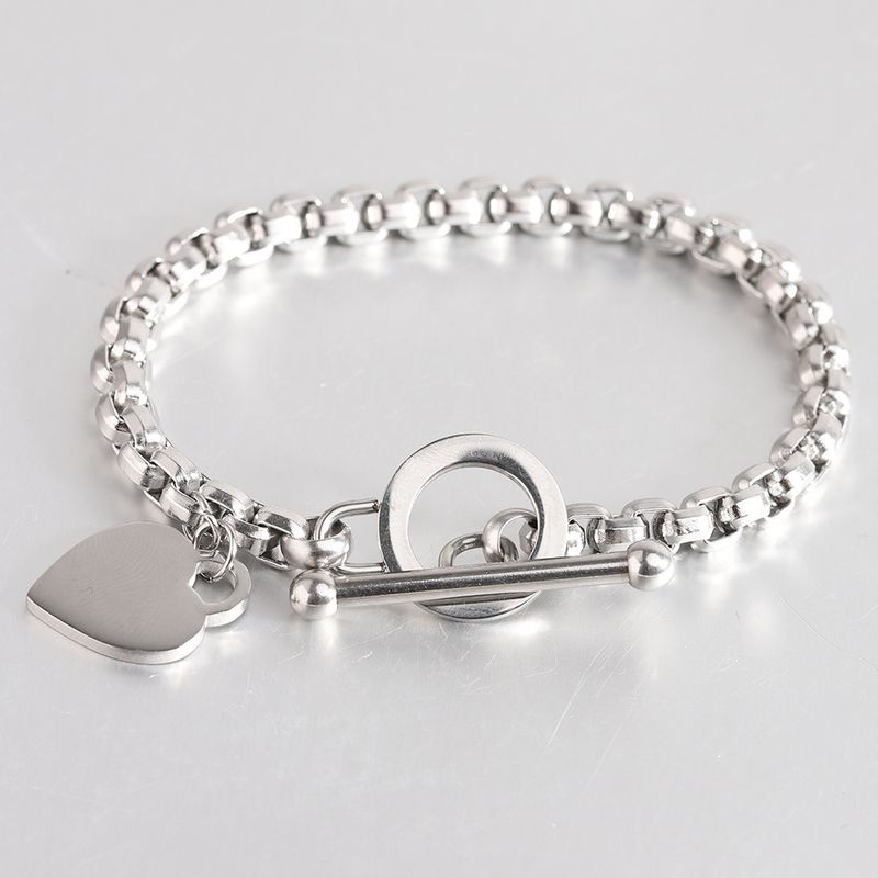 Bracelet tendance unisexe polyvalent en acier inoxydable avec perles carrées de 6 mm, simple et élégant, avec boucle OT_voghion.com