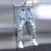 Men's Multi-Pocket Work Jeans – Loose Cuff Washed Denim Pants, Retro Utility Style With Nine-Point Harem Fit_voghion.com