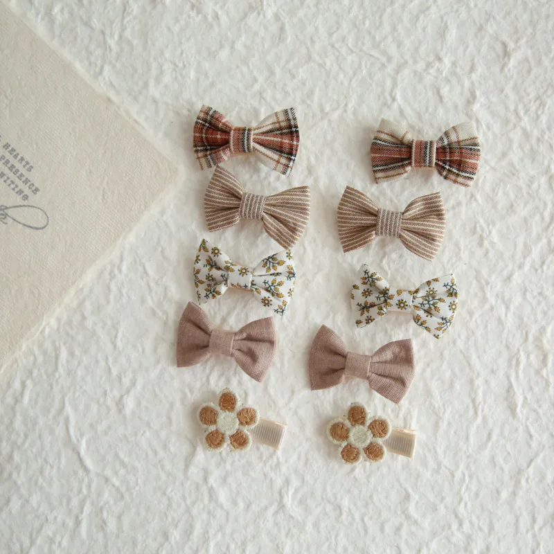 10Pcs/Lot Children's Girl Hairpins Cute Headwear Hair Accessories Bow for Babys Scrunchie Hair Clips Kids Barrettes Headwear_voghion.com